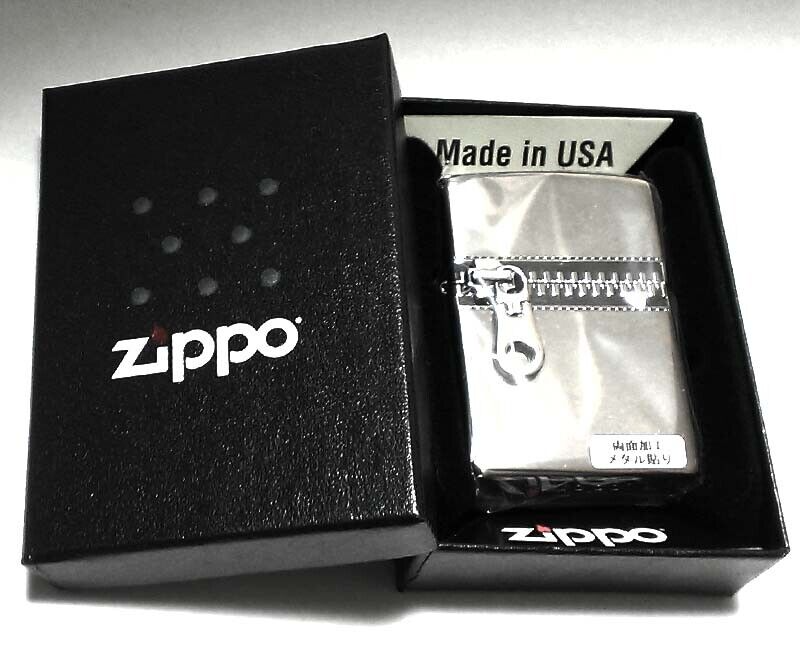 Zippo Zipper Silver Brass Etching Double Sided Processing Oil Lighter Japan