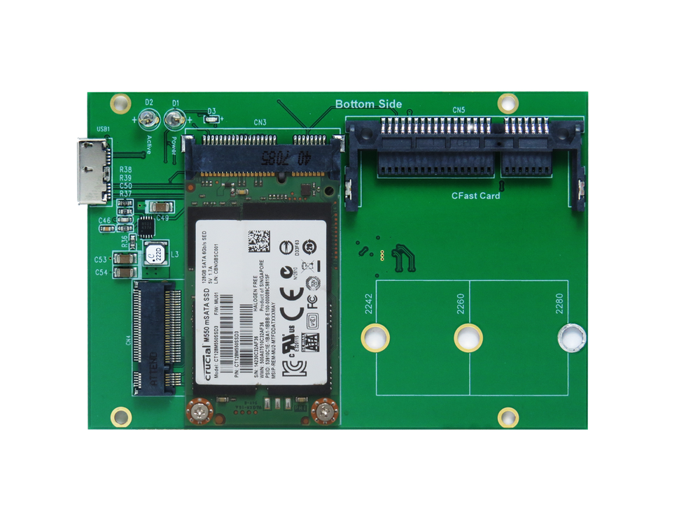 USB 3.1 Micro B to M.2 - mSATA - CFast Card Adapter