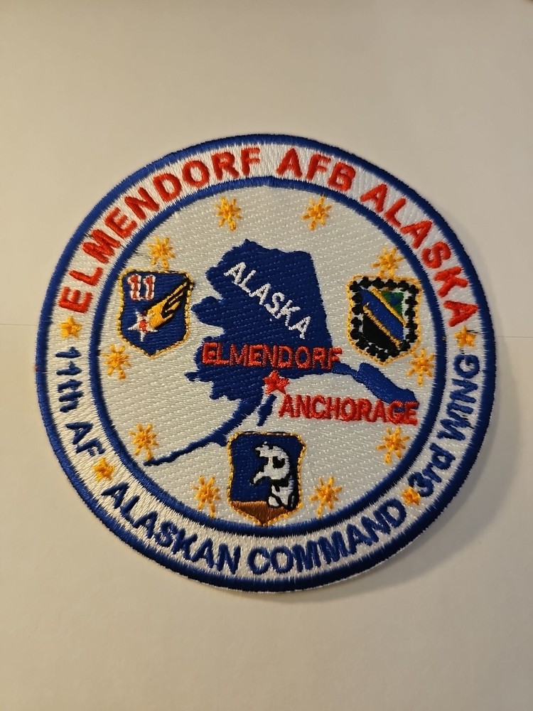 USAF PATCH ELMENDORF AFB, ALASKA, ALASKAN COMMAND