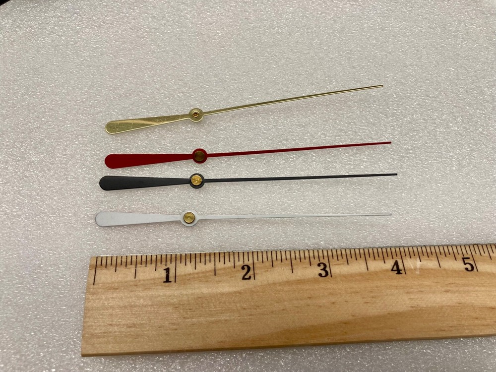 Clock Spade Hands for Quartz Battery Movements + Second Hand fits 7-8" Dial
