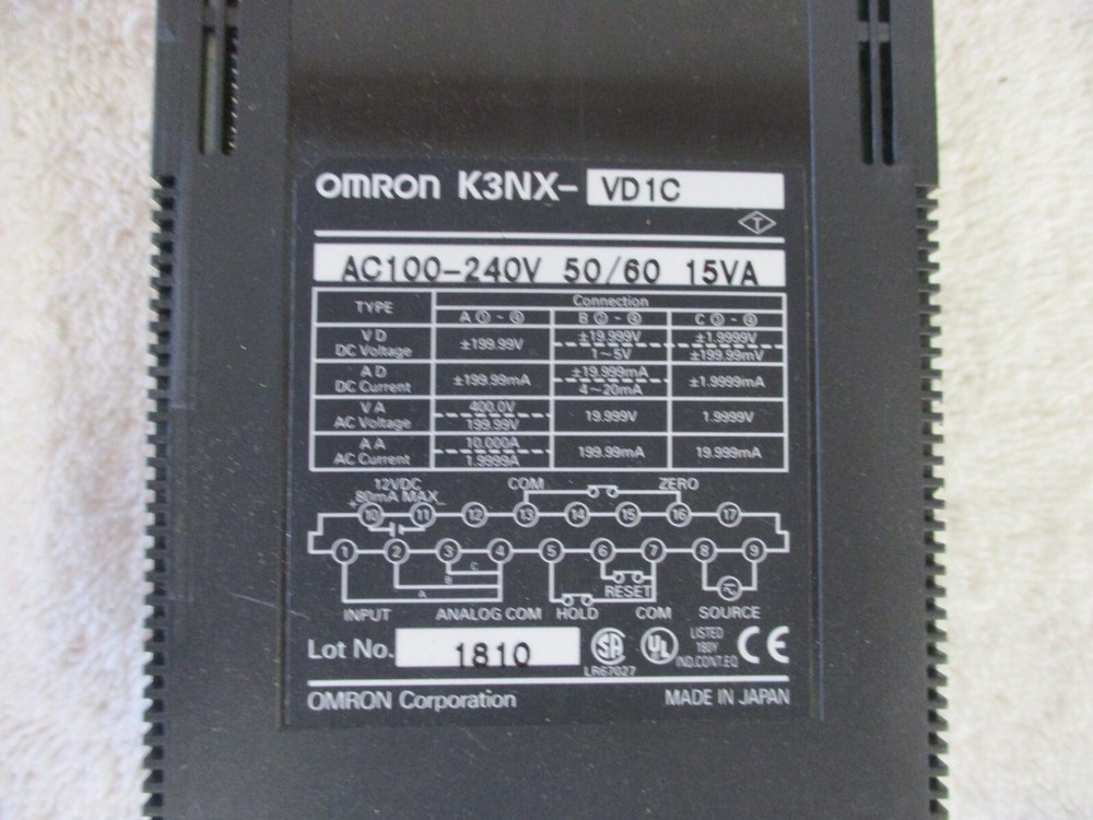 Omron Meter Panel Mount 100-240VAC K3NX-VD1C