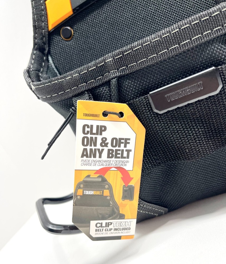 NWT - ToughBuilt Project Pouch / Hammer Loop, ClipTech Tool Belt Black, TB-CT-24