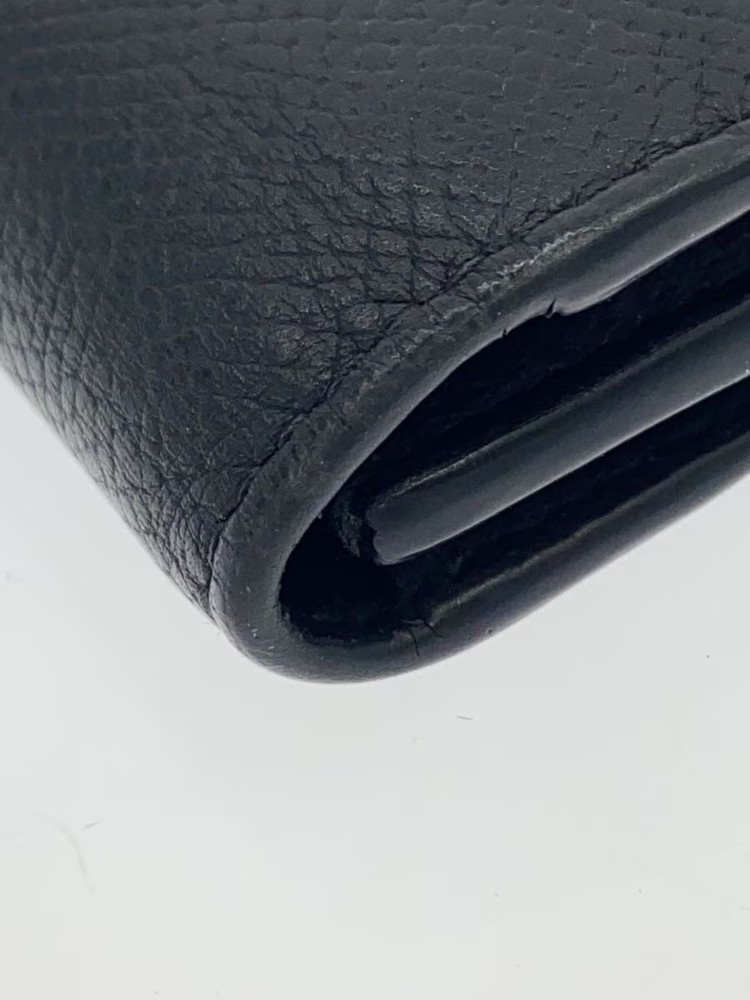 dunhill long wallet leather black plain men's