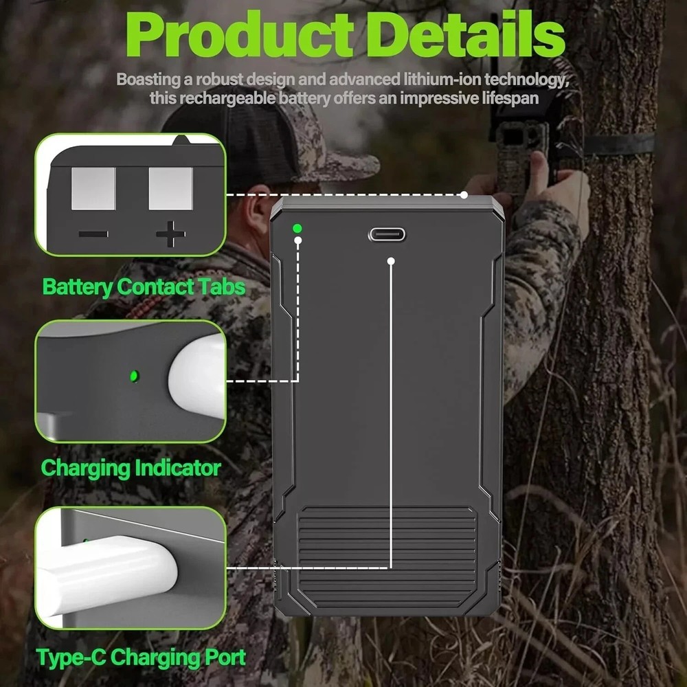4PACK Rechargeable LIT-22 Battery Replacement For Trail Camera Flex-M Flex G-36