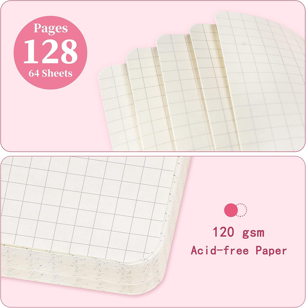 Graph Grid Paper Notebook/Journal - Classic Journal/Notebook with Ribbon Divider