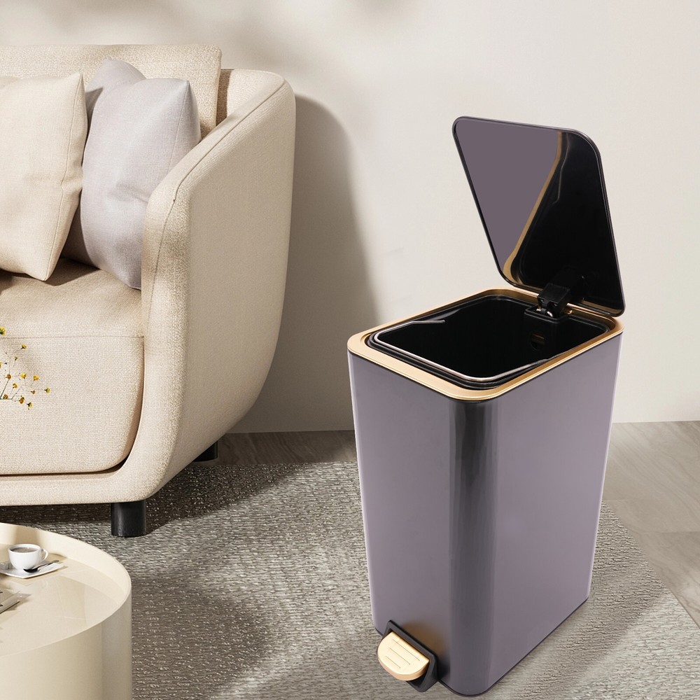 Bathroom Trash Can, Trash Can with Lid, Step Trash Bin