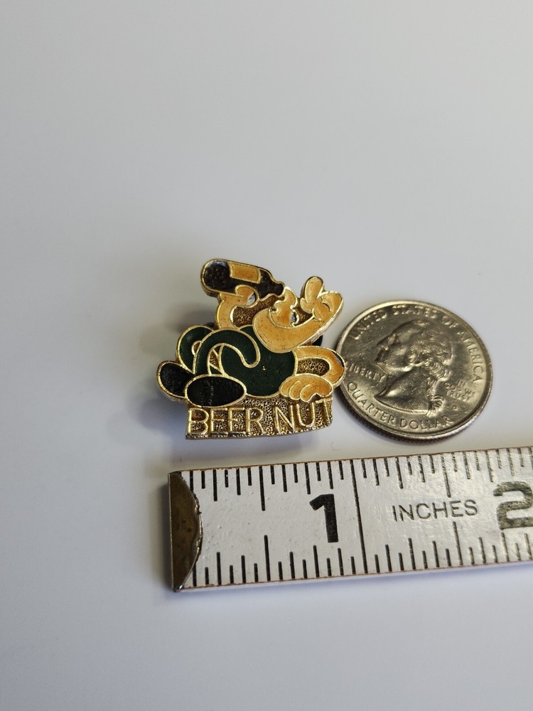 Beer Nut Hat Jacket Lapel Pin Vintage Humorous Falling Down Drunk Guzzling