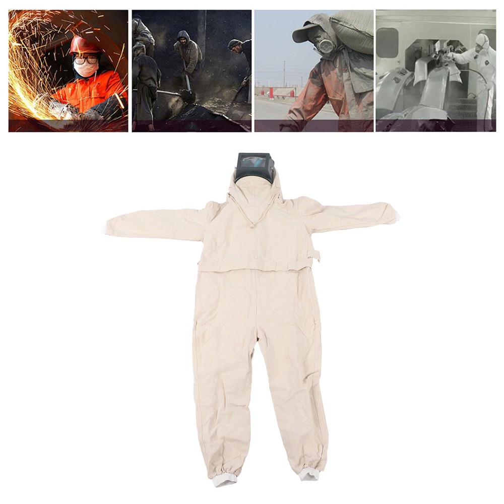 Full Protective Overalls Dustproof Breathable Sand Blasting Suit With Transp