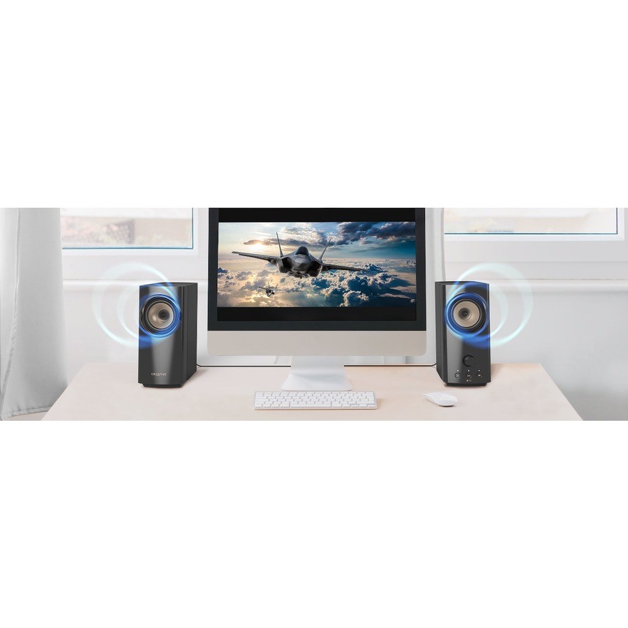 Creative T60 2.0 Bluetooth Speaker System - 30 W RMS - Black