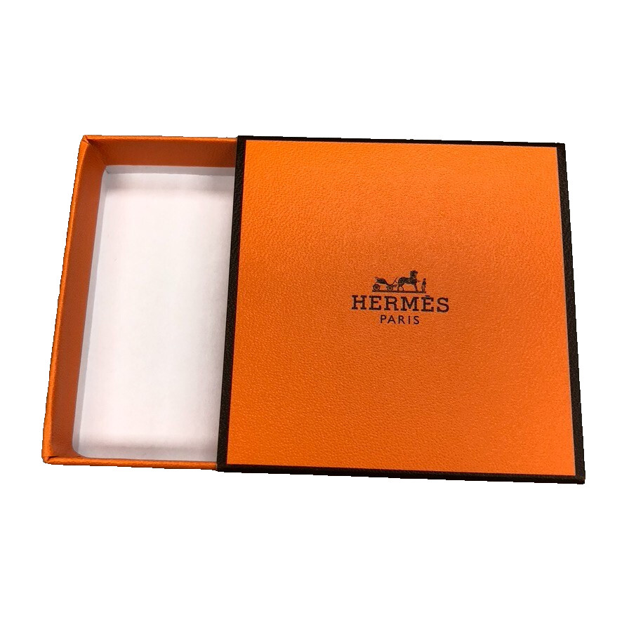 Authentic Hermes Orange Gift Box Empty  Square 2.75x2.75x.75 Small Storage