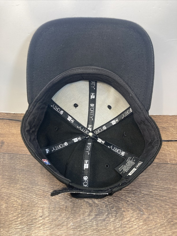 Brooklyn Nets New Era 9Fifty NBA Black Strap Back Adjustable Hat Cap Black White