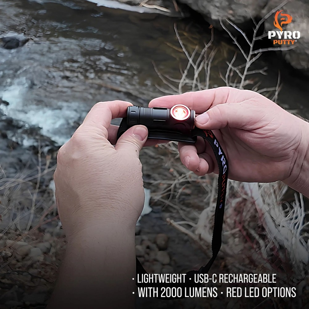 Pyro Putty Firefly Headlamp with Replaceable/Rechargeable Battery