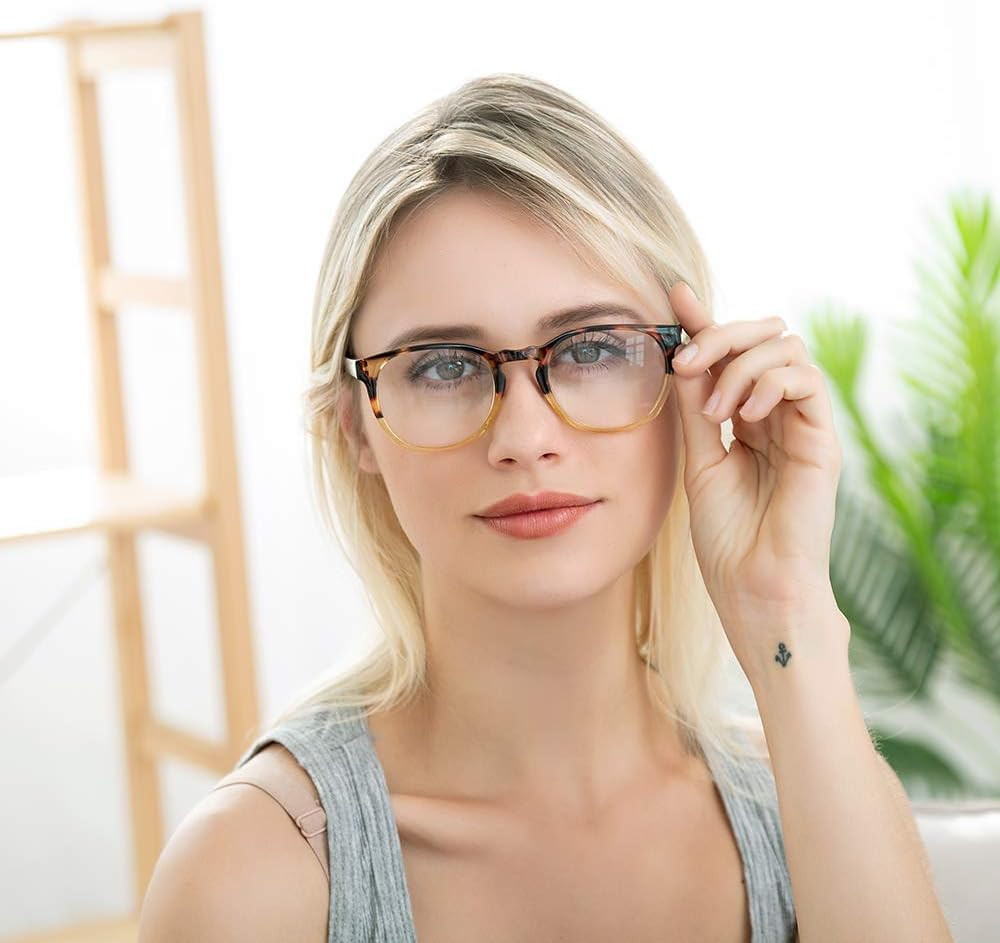 Computer Reading Glasses Blue Light Blocking Lightweight Glasses for Women 2 Pac