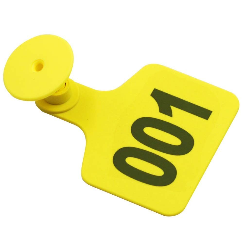High-Quality Plastic Ear Tags for Cattle, Sheep & Hogs - 001-100 Numbered Set