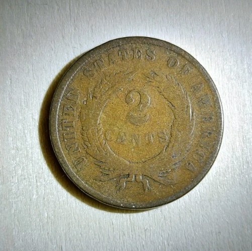 1866 2 Cent Piece US 2 Cent Coin Smooth
