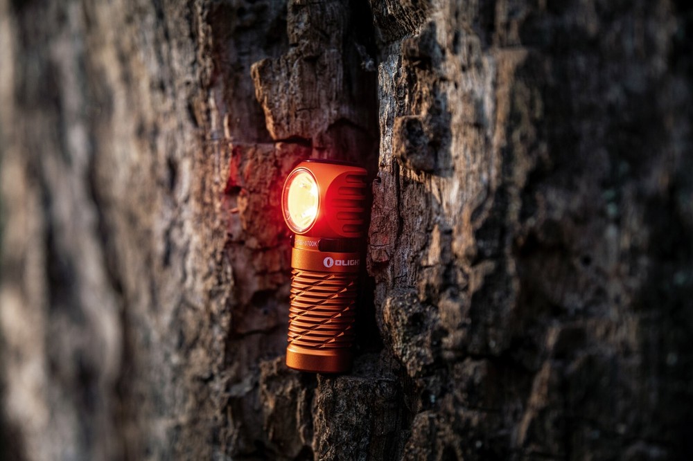 Olight Perun 2 Mini Orange Rechargeable Headlamp, 1100 Lumens, Cool White