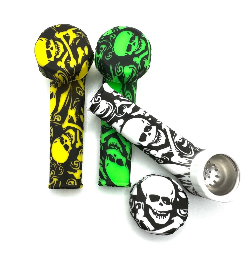 3 Silicone Smoking Pipes ( Skull) SAME DAY SHIP