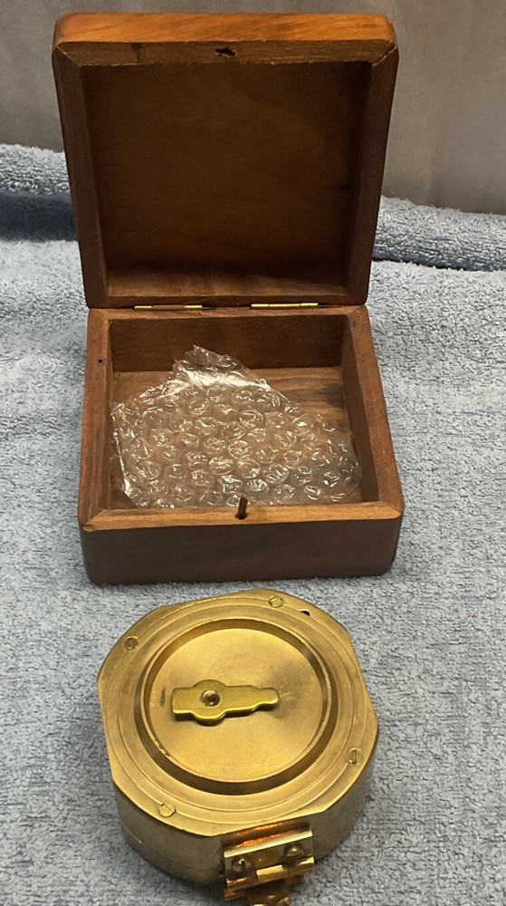 Brass Maritime Compass With Case