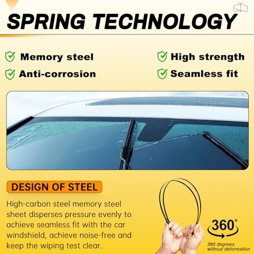 26" and 18" Windshield Wipers Blades 26" + 18"(Pair for Front Windshield)