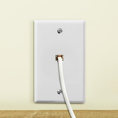 Newhouse Hardware Surface Phone Jack Plate White 1-Pack