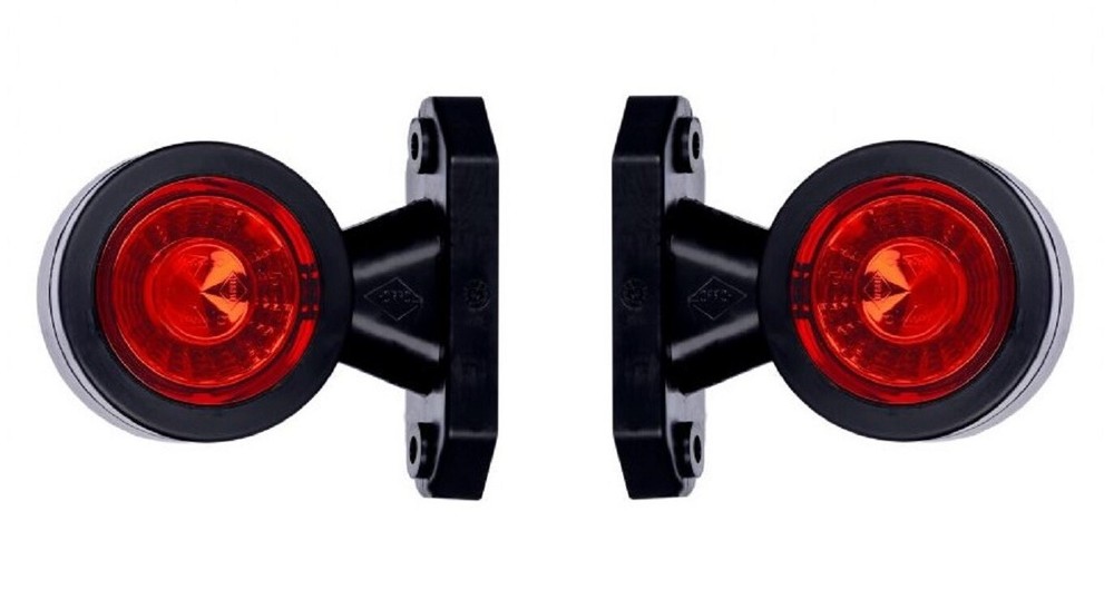 2x E-mark LED White/Red Side Lights – 12V/24V, Fit for Various Vehicle Types