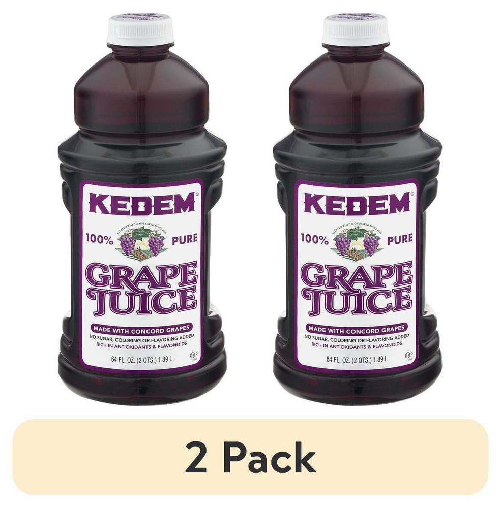 (2 pack) Kedem 100% Juice, Grape, 64 fl oz, 1 Count