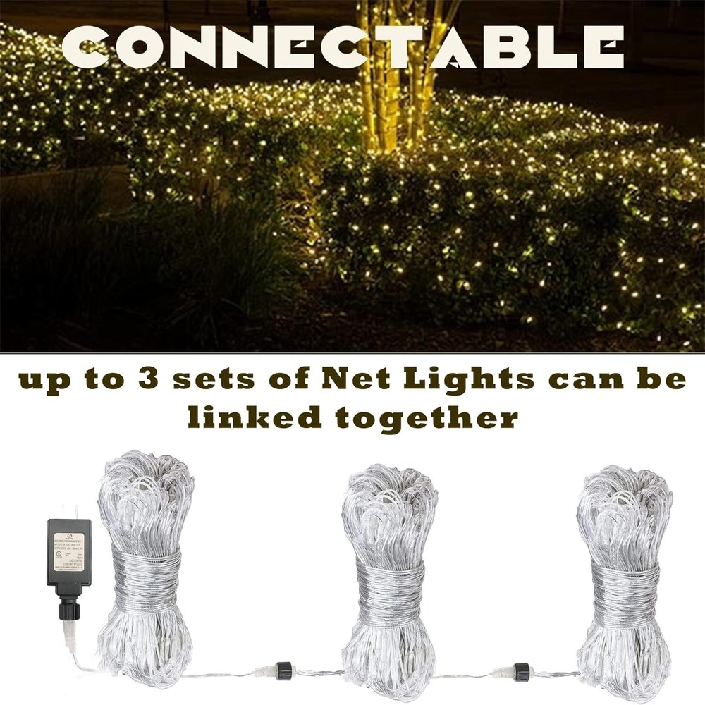 Connectable 360 LED Gazebo Net Lights - 10×10 FT with Timer & 8 Lighting Modes