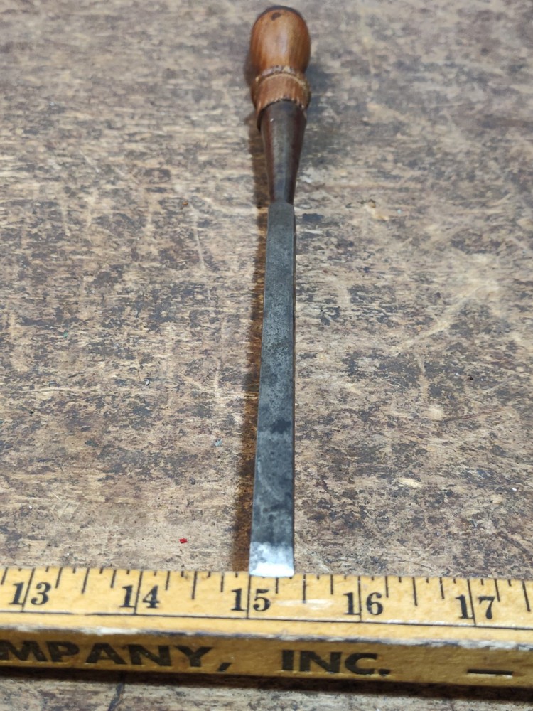 Early Ohio Tool 3/8" Socket Chisel Sq Edge Timber Frame Shipwright Timberframe