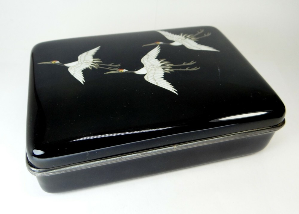 Antique Japanese Silver Enamel Box