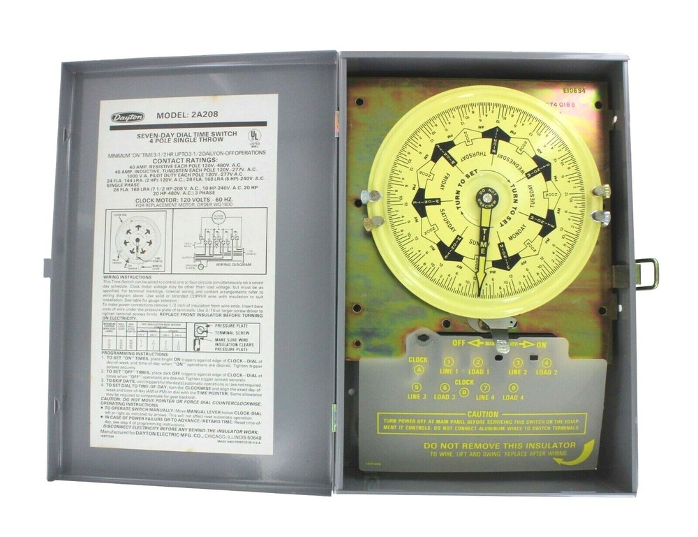 Dayton 2A208 7-Day Time Switch