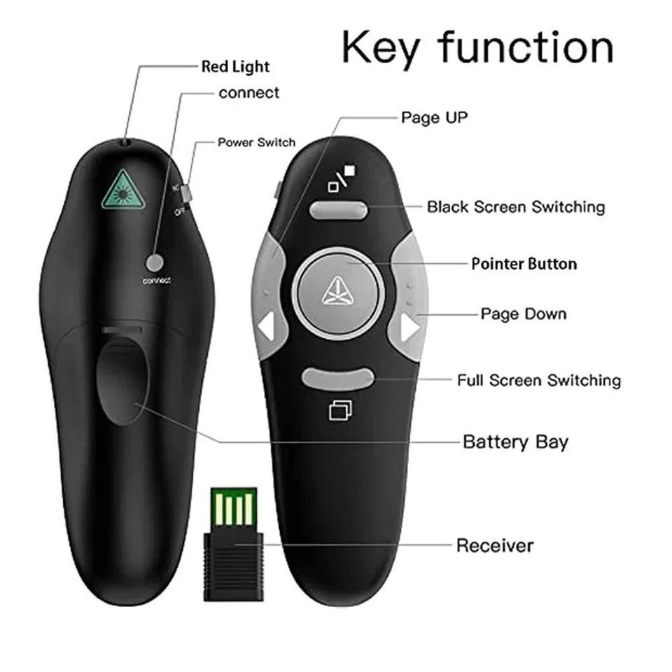 Laser Pointer Power Point Presentation Remote Control Wireless USB PPT Presenter
