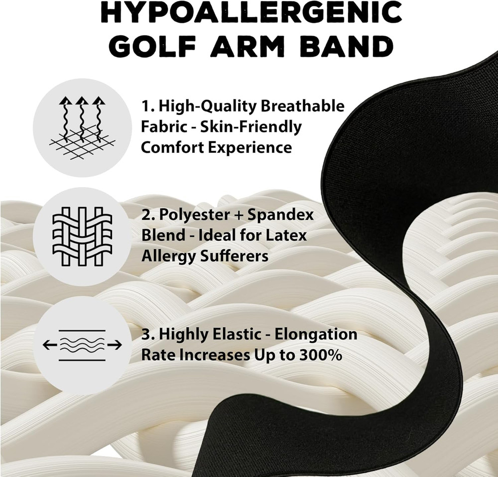 Golf Swing Trainer Aid, Adjustable Elastic Swing Correcting Arm Band, Golf Pract