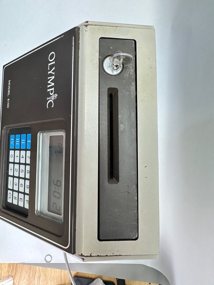 MJR-7000 8000 Computerized Stand Alone Employee Time Clock + Key Used Timecoder