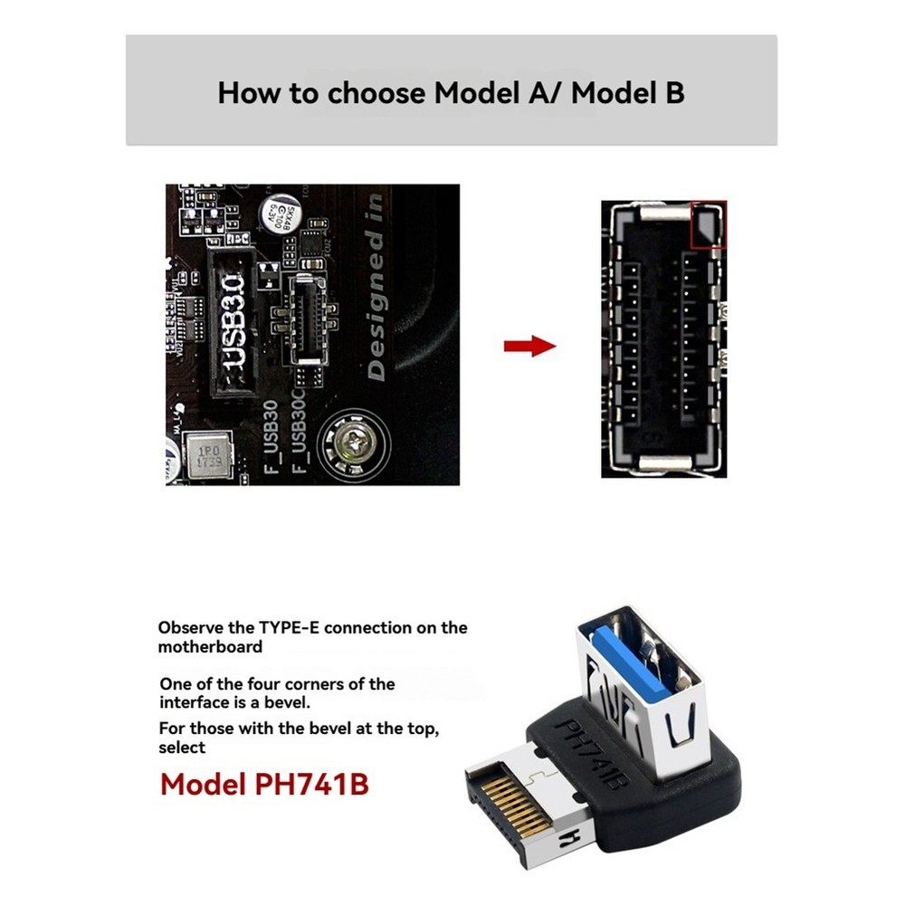 Type E Converter TYPE-E to USB Adapter USB3.1 TYPE-E 90 Degree Converter9838