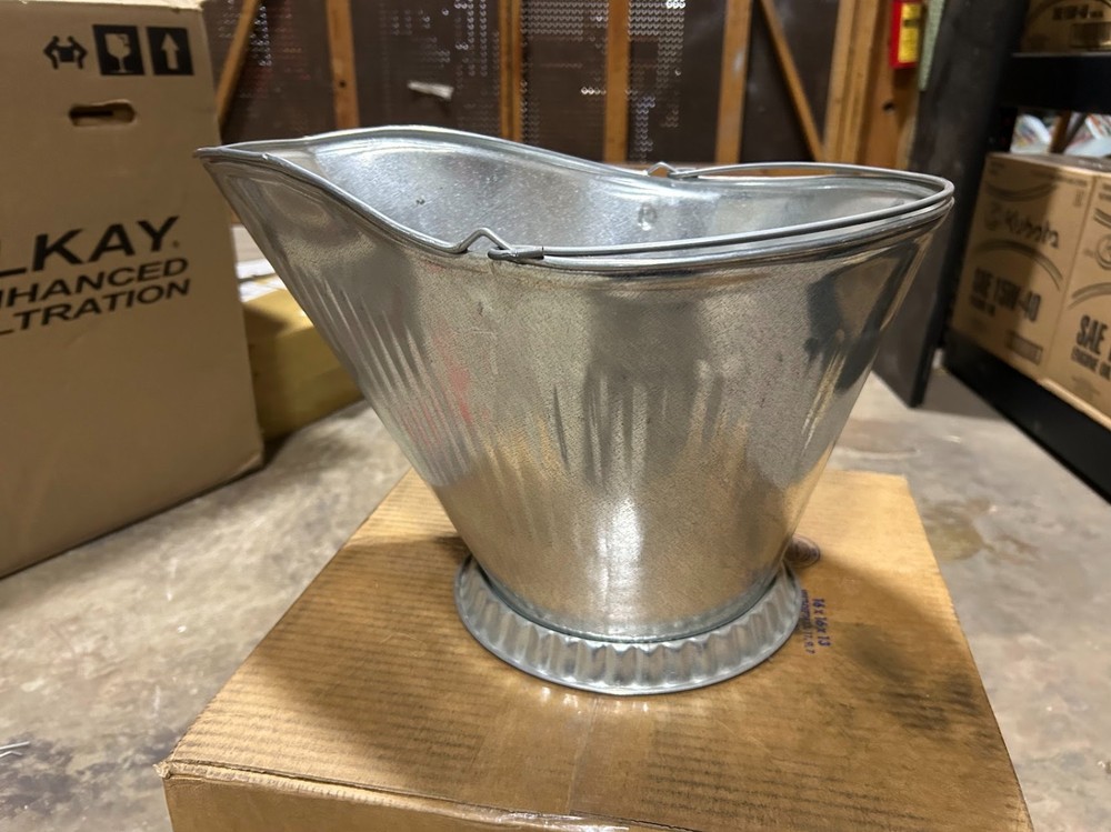 GALVANIZED COAL SCUTTLE / ASH BUCKET