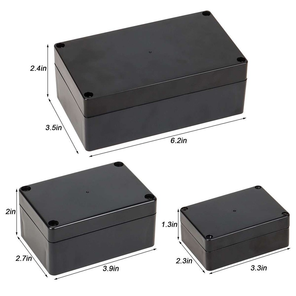 Waterproof Black Plastic Project Enclosure DIY Electrical Junction Box Dustproof