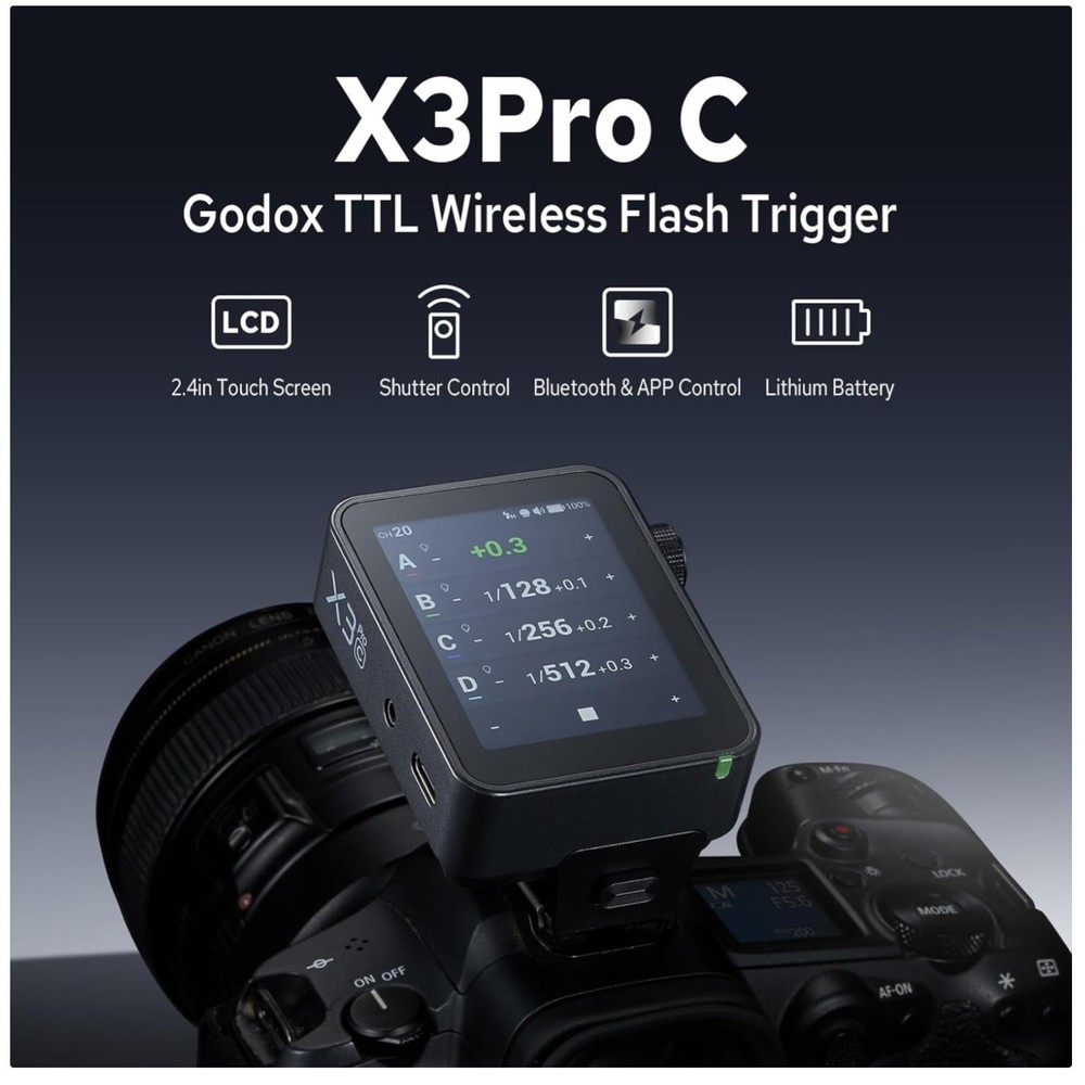 X3 Pro-C Flash Trigger for Canon - Bluetooth & APP Control