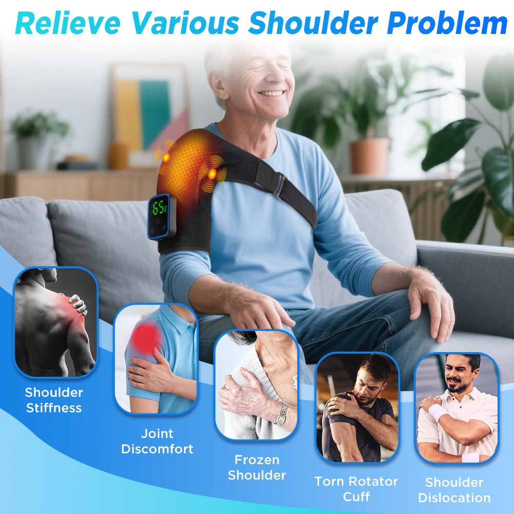 APP Control Shoulder Massager Graphene Heating Shoulder Brace with Vibration