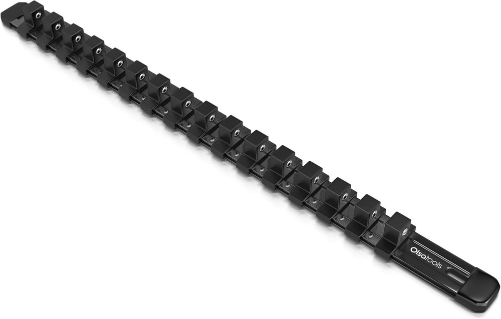 Professional Grade 1/2-Inch Drive Socket Organizer Rail - 16 Socket Holder