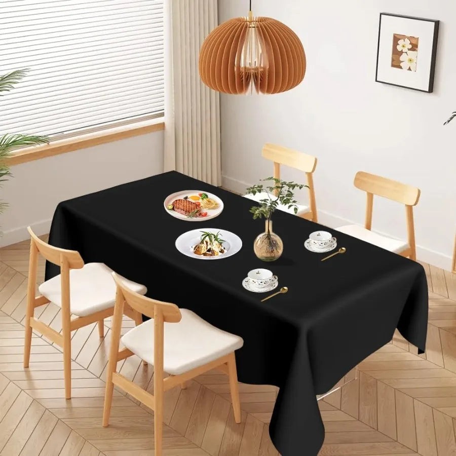 Black Tablecloth Halloween Tablecloth Plastic Table Cloths for Parties 2 Pack 54