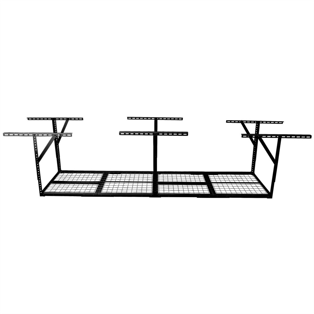 4x8FT Overhead Garage Ceiling Storage Rack 600lbs Load Adjustable Wall Tool Rack