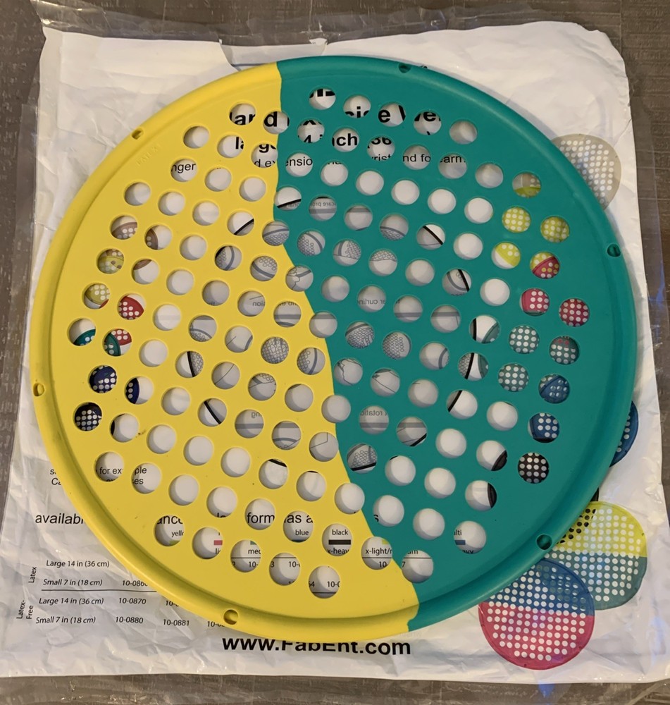 EUC CanDo Hand Exercise Web - Large 14" Diameter - Yellow/Green (x-light/medium)