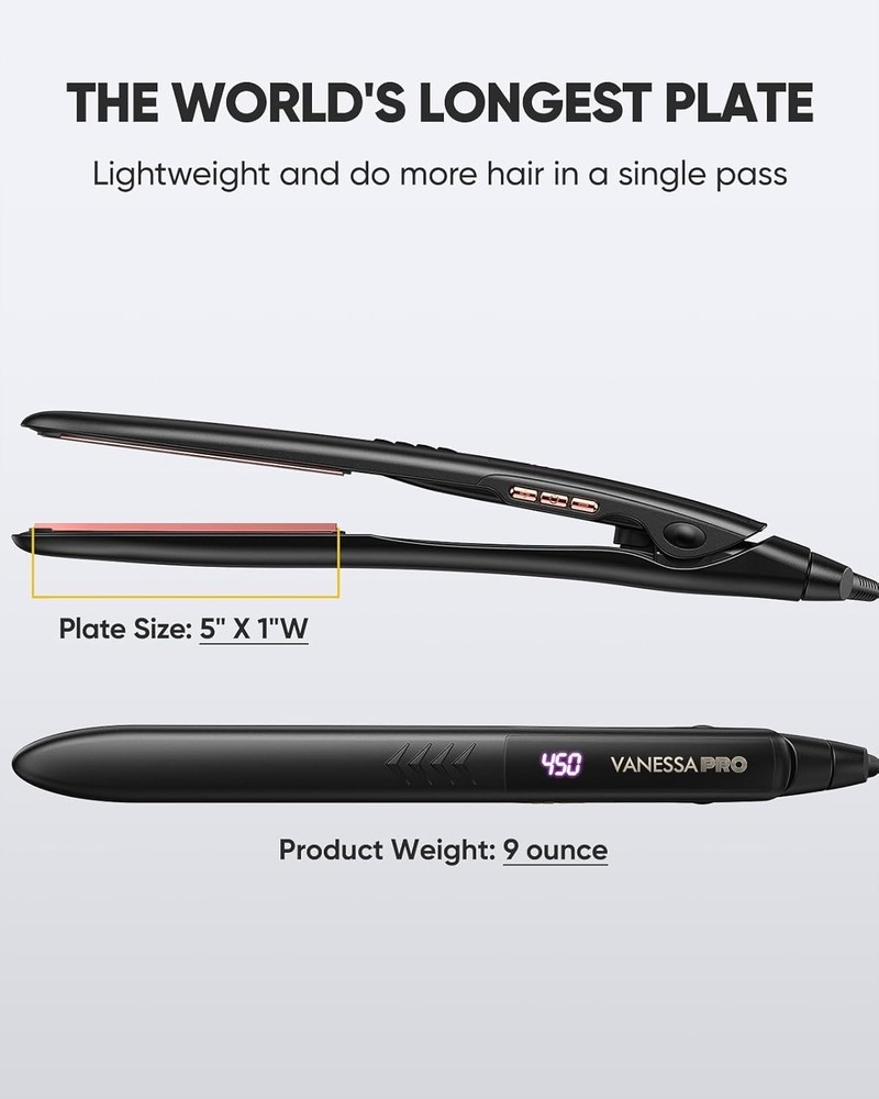 Versatile Titanium Flat Iron - Curl & Straighten