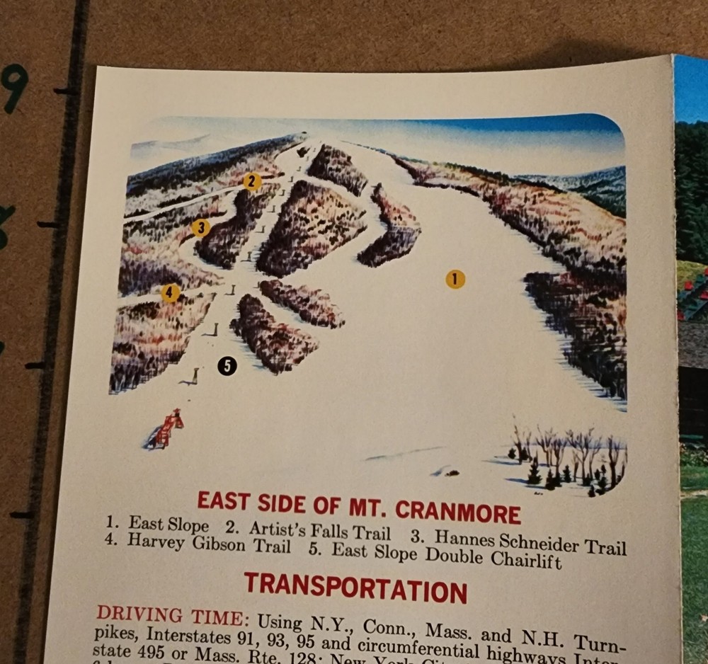 1960'S CRANMORE SKIMOBILE TRAIL MAP BROCHURES(2 DIFF.) PLUS 4 CURRENT TRAIL MAPS