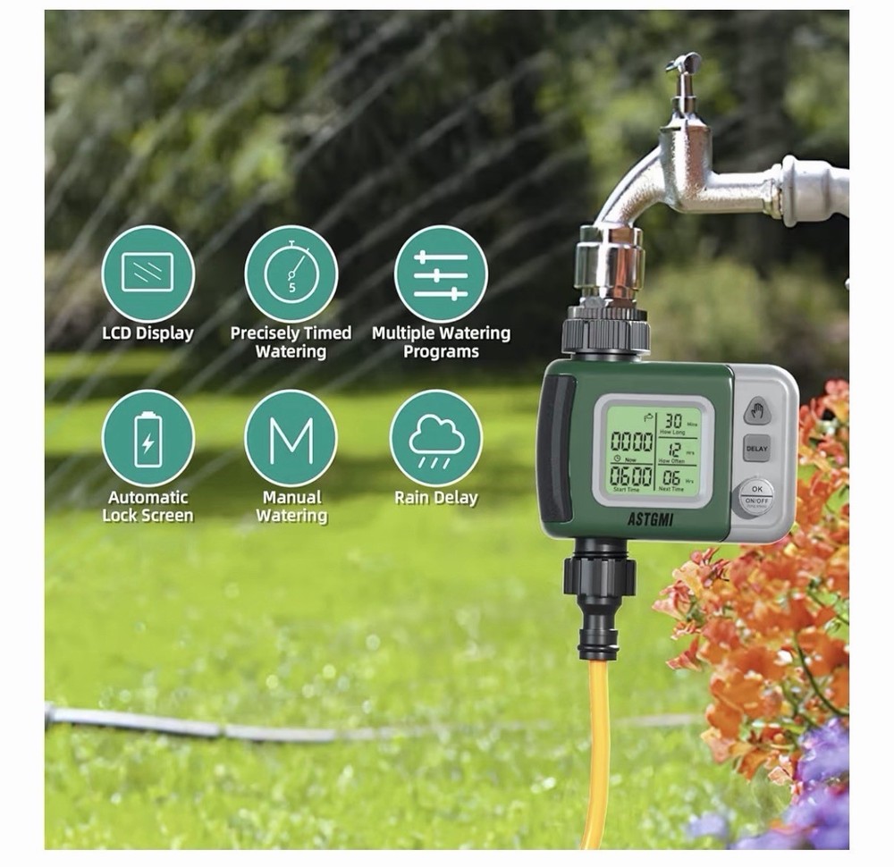 Sprinkler Timer Outdoor Water Timer Programmable Hose Faucet Timer Delay/Auto