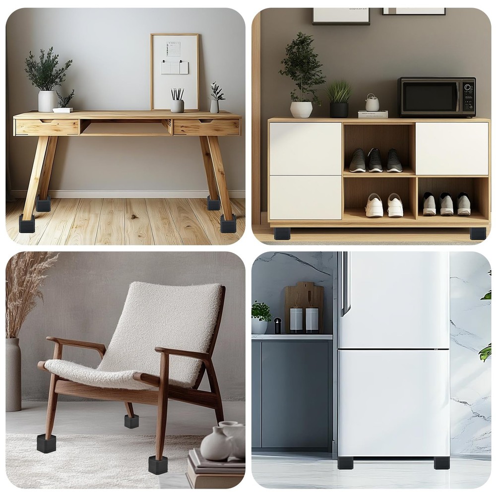 Heavy Duty Furniture Risers, Stackable Bed Risers, Adjustable Bed Raising Blo...