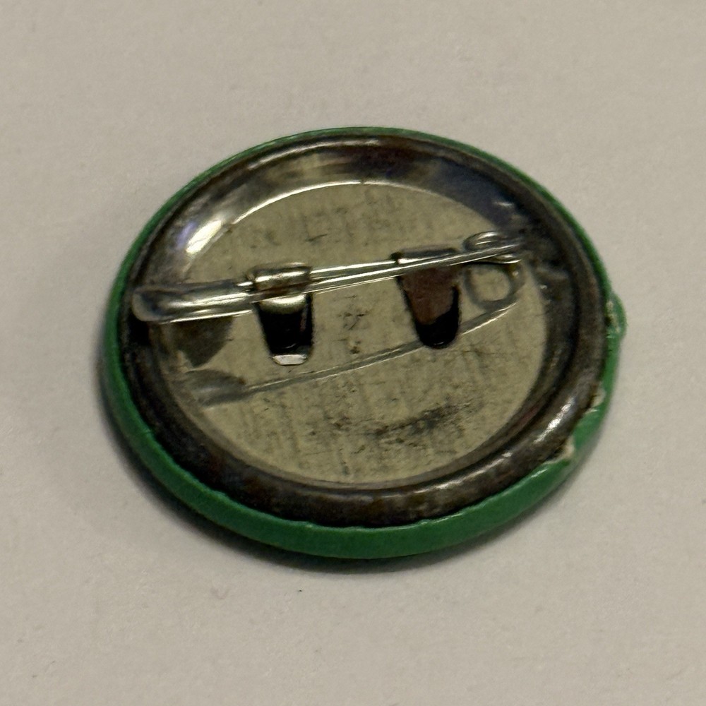 Green And Black Peace Sign Pinback Button VTG