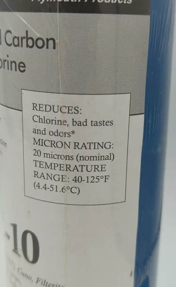 US Filter GAC-10 Drinking Water FilterTaste Odor Chlorine (9-3/4" x 2-7/8")
