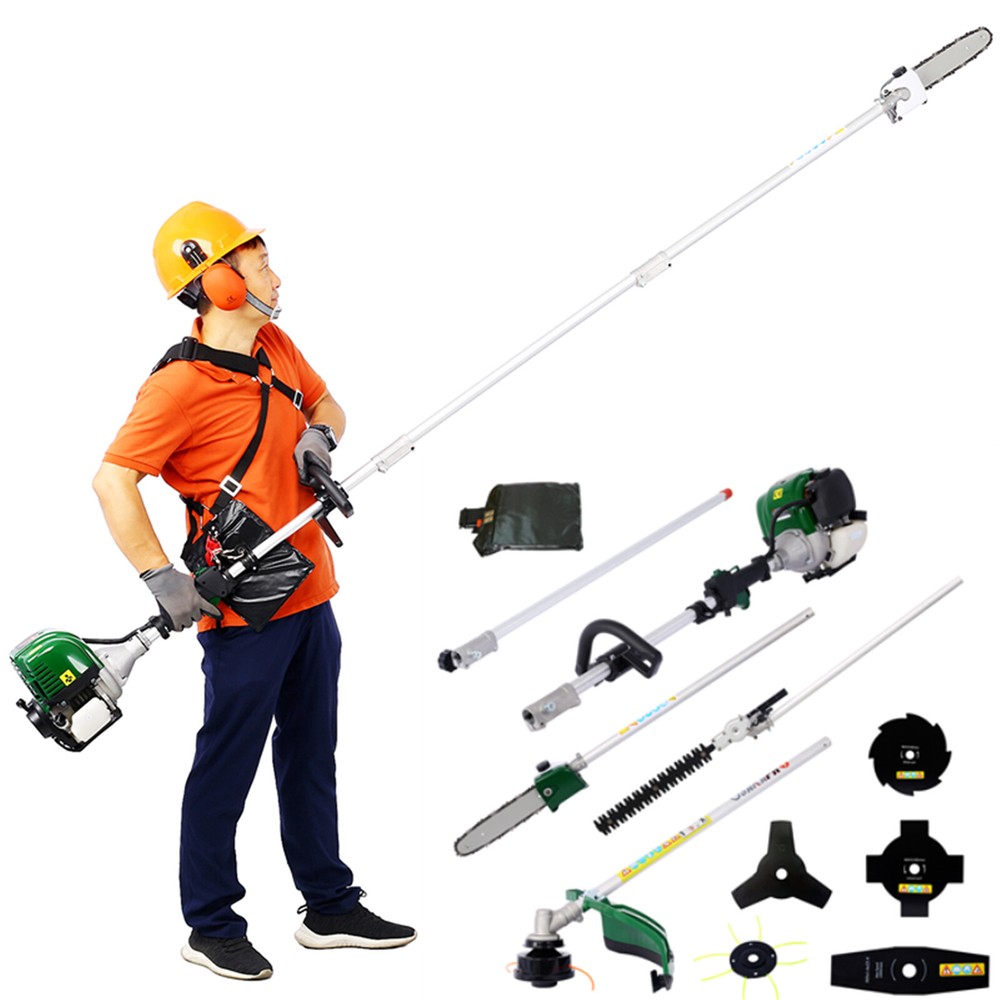 9 in 1 Multi-Functional Trimming Tool 38CC 4-Stroke with Pole Saw String Trimmer