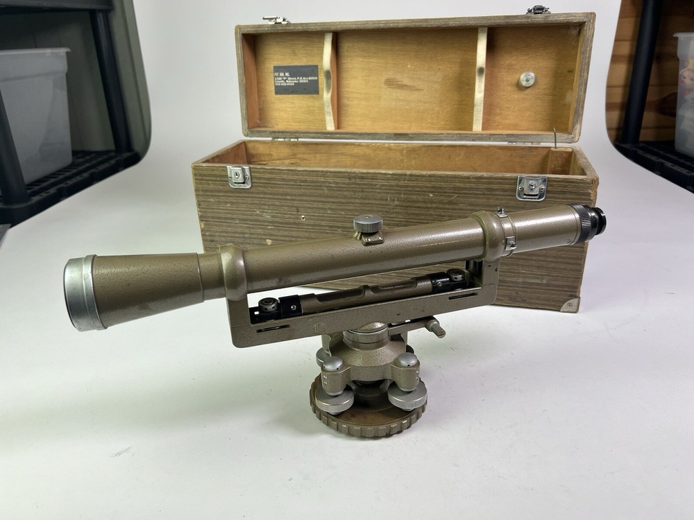 Vintage Charvoz 18" Engineers Dumpy Level Erect 33X 57-7718 W Case